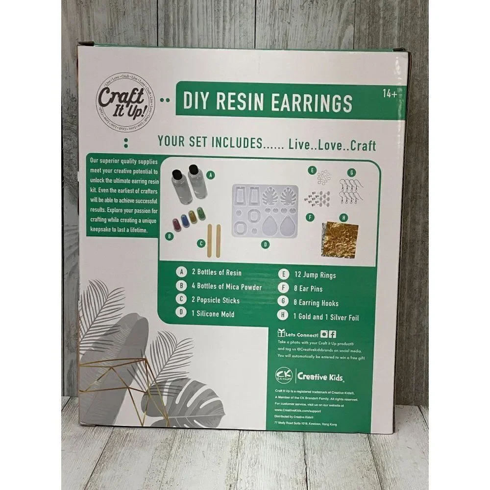 Creative Kids Craft It Up UV Resin Earring Making Kit NEW NIP